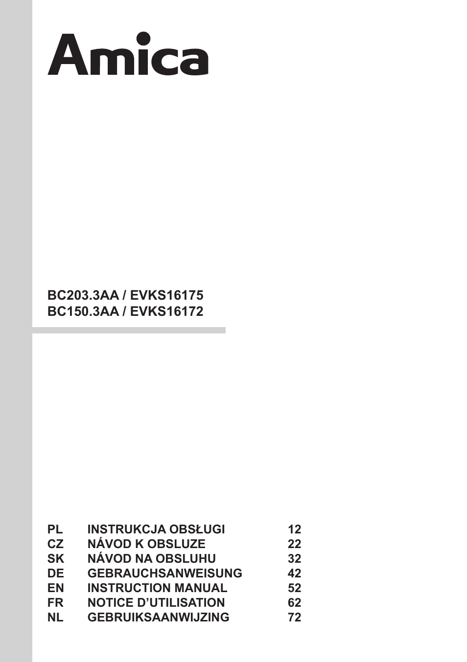 AMICA EVKS 16172 DE User Manual | 94 pages