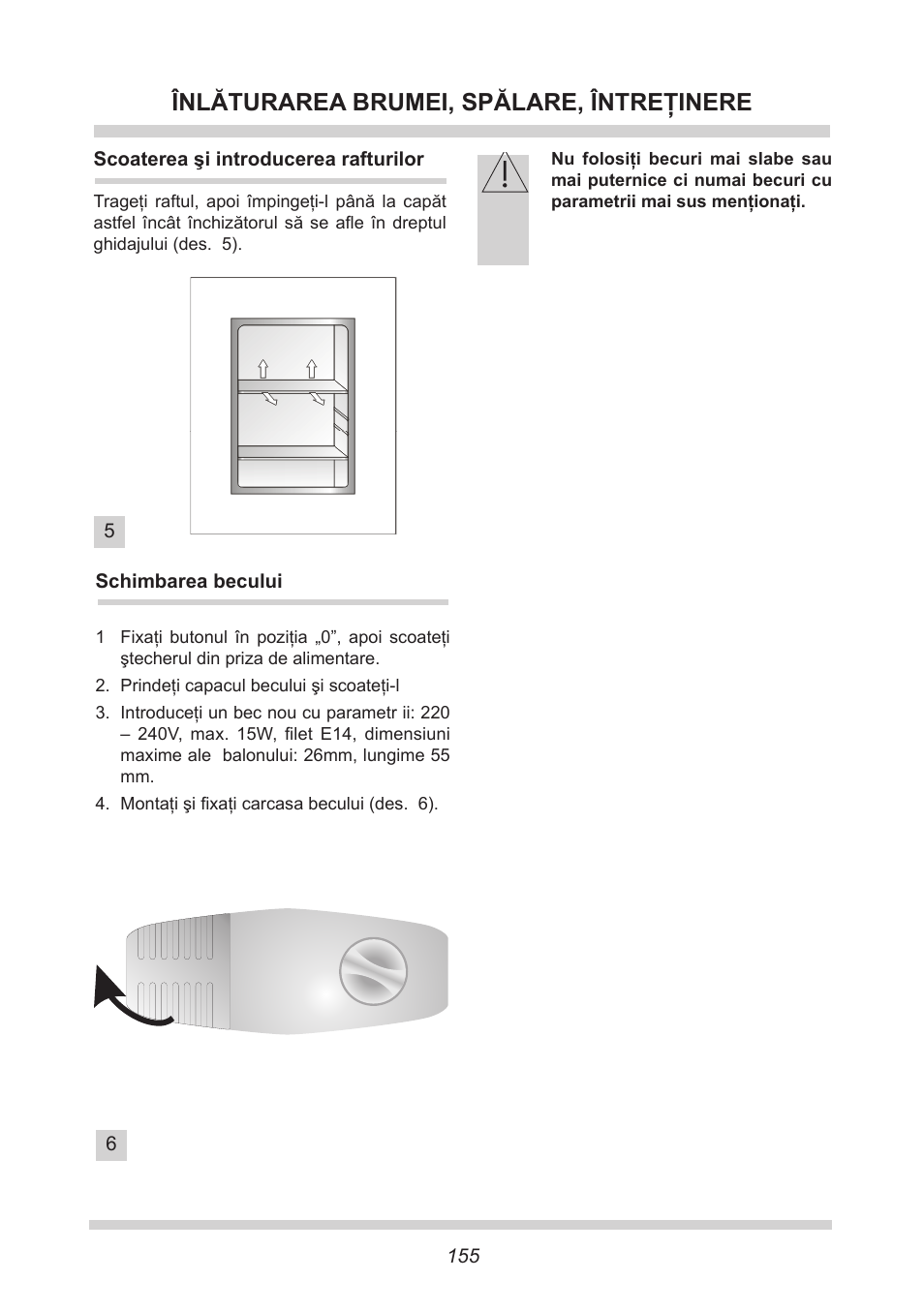 Înlăturarea brumei, spălare, întreţinere | AMICA UKS 16147 DE User Manual | Page 155 / 164
