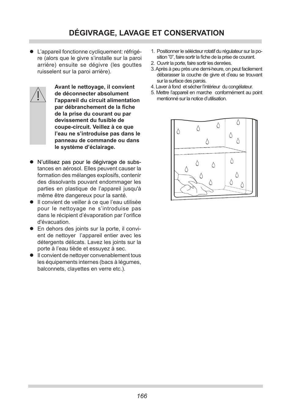 Dégivrage, lavage et conservation | AMICA KB 15340 W DE User Manual | Page 166 / 192