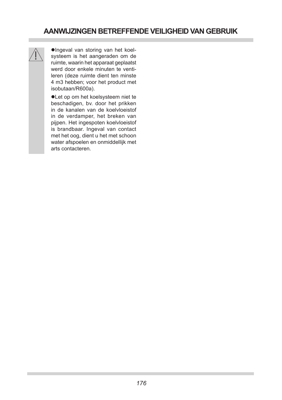 Aanwijzingen betreffende veiligheid van gebruik | AMICA KB 15340 W DE User Manual | Page 176 / 192