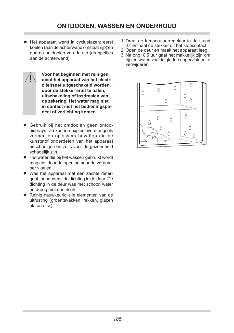 Ontdooien, wassen en onderhoud | AMICA KB 15340 W DE User Manual | Page 185 / 192