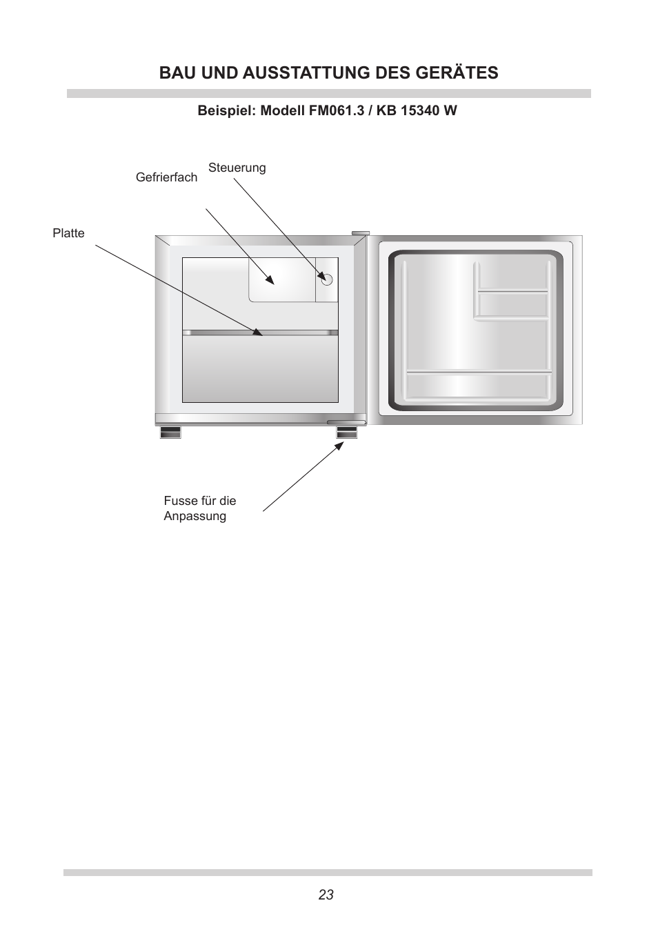 Bau und ausstattung des gerätes | AMICA KB 15340 W DE User Manual | Page 23 / 192