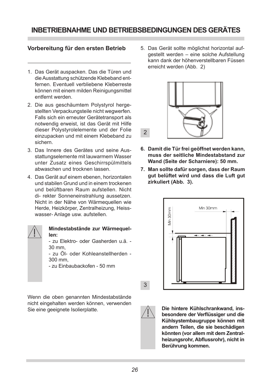 Inbetriebnahme und betriebsbedingungen des gerätes | AMICA KB 15340 W DE User Manual | Page 26 / 192