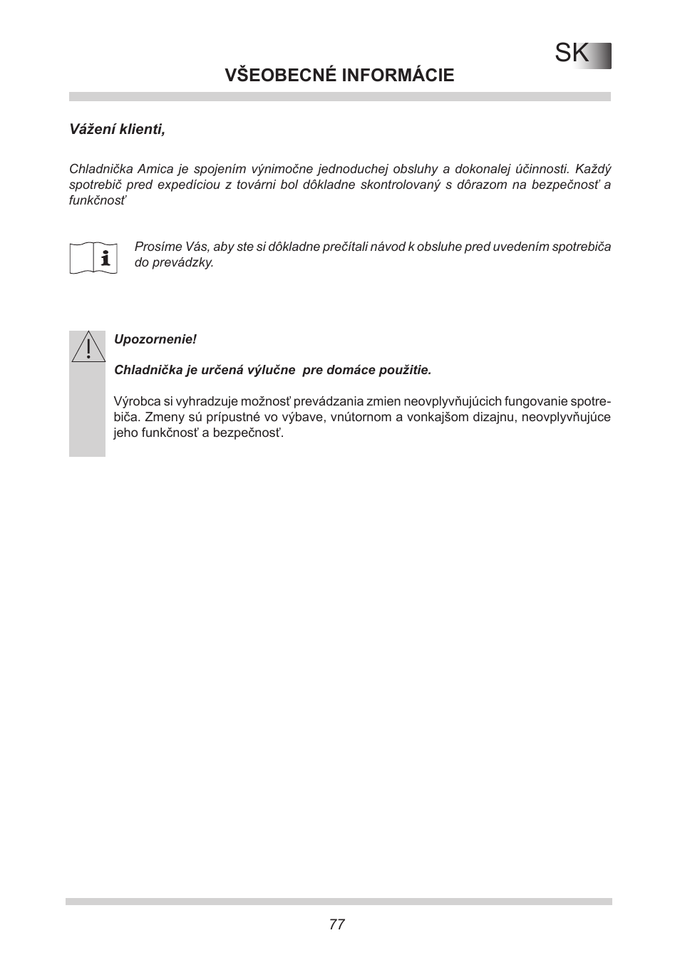 Všeobecné informácie | AMICA KB 15340 W DE User Manual | Page 77 / 192