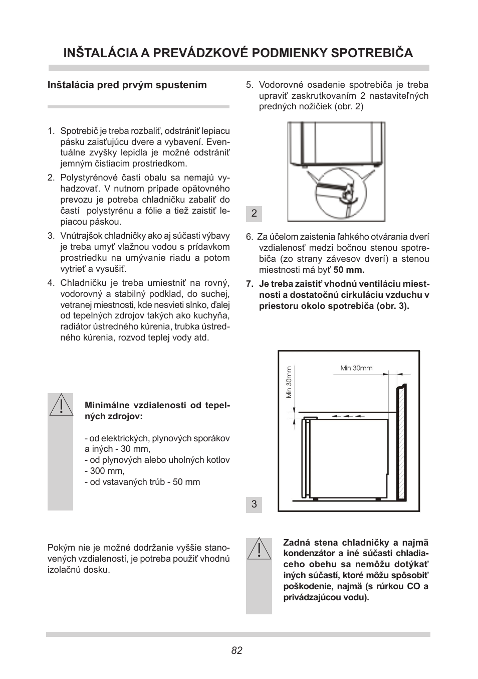 Inštalácia a prevádzkové podmienky spotrebiča | AMICA KB 15340 W DE User Manual | Page 82 / 192