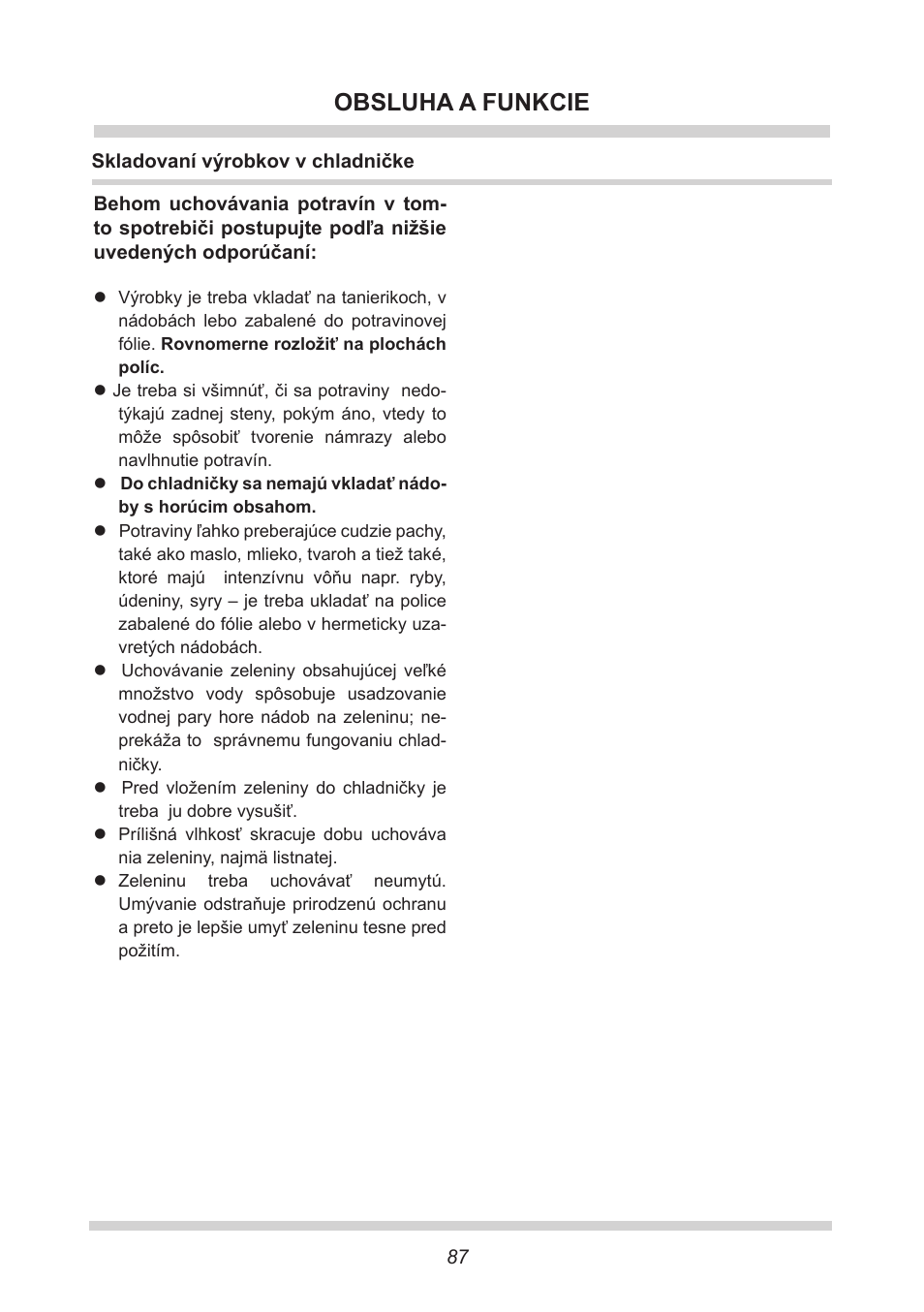 Obsluha a funkcie | AMICA KB 15340 W DE User Manual | Page 87 / 192