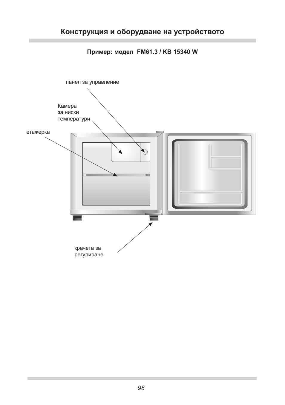 Конструкция и оборудване на устройството | AMICA KB 15340 W DE User Manual | Page 98 / 192