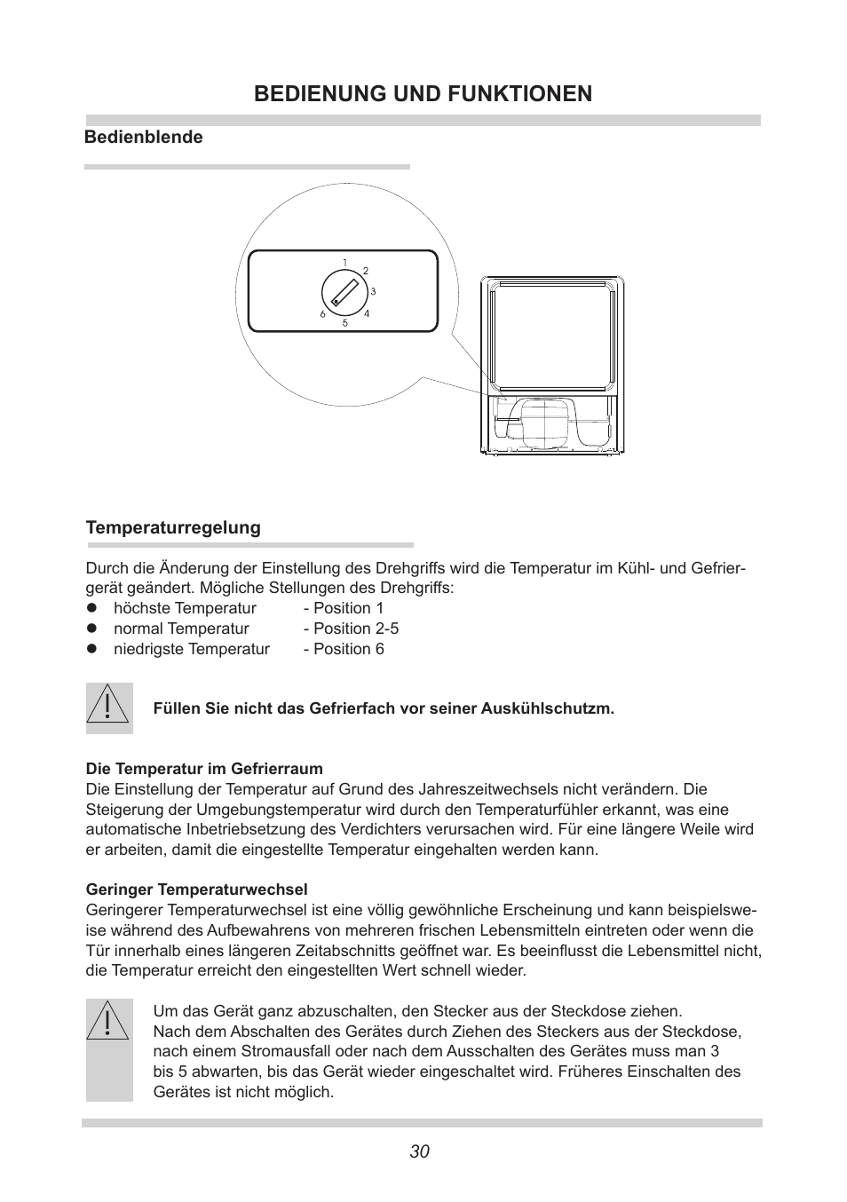 Bedienung und funktionen | AMICA GB 15341 W DE User Manual | Page 30 / 190