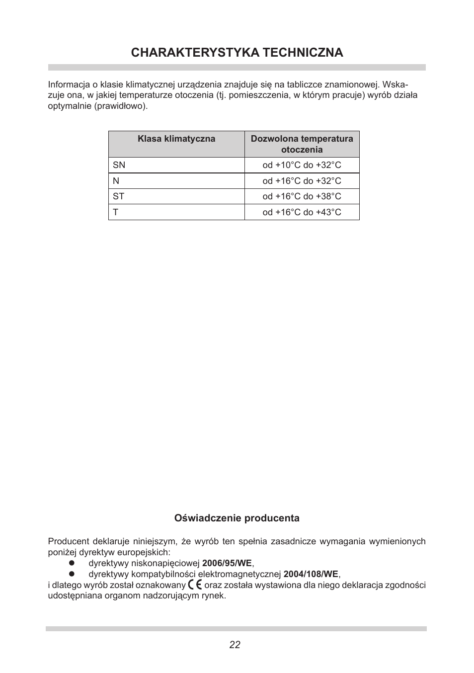 Charakterystyka techniczna | AMICA EKGC 16167 DE User Manual | Page 22 / 172
