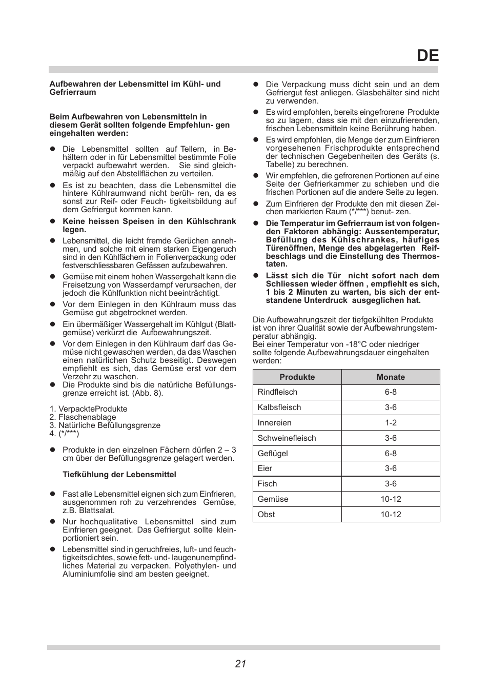 AMICA KGC 15425 W DE User Manual | Page 21 / 66