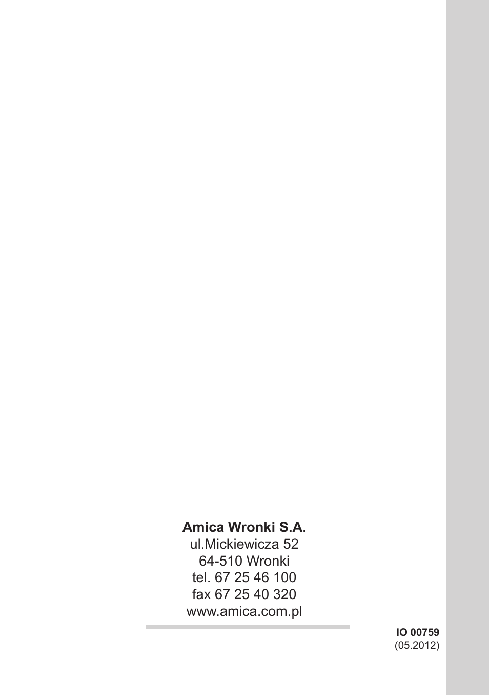 AMICA KGC 15425 W DE User Manual | Page 66 / 66