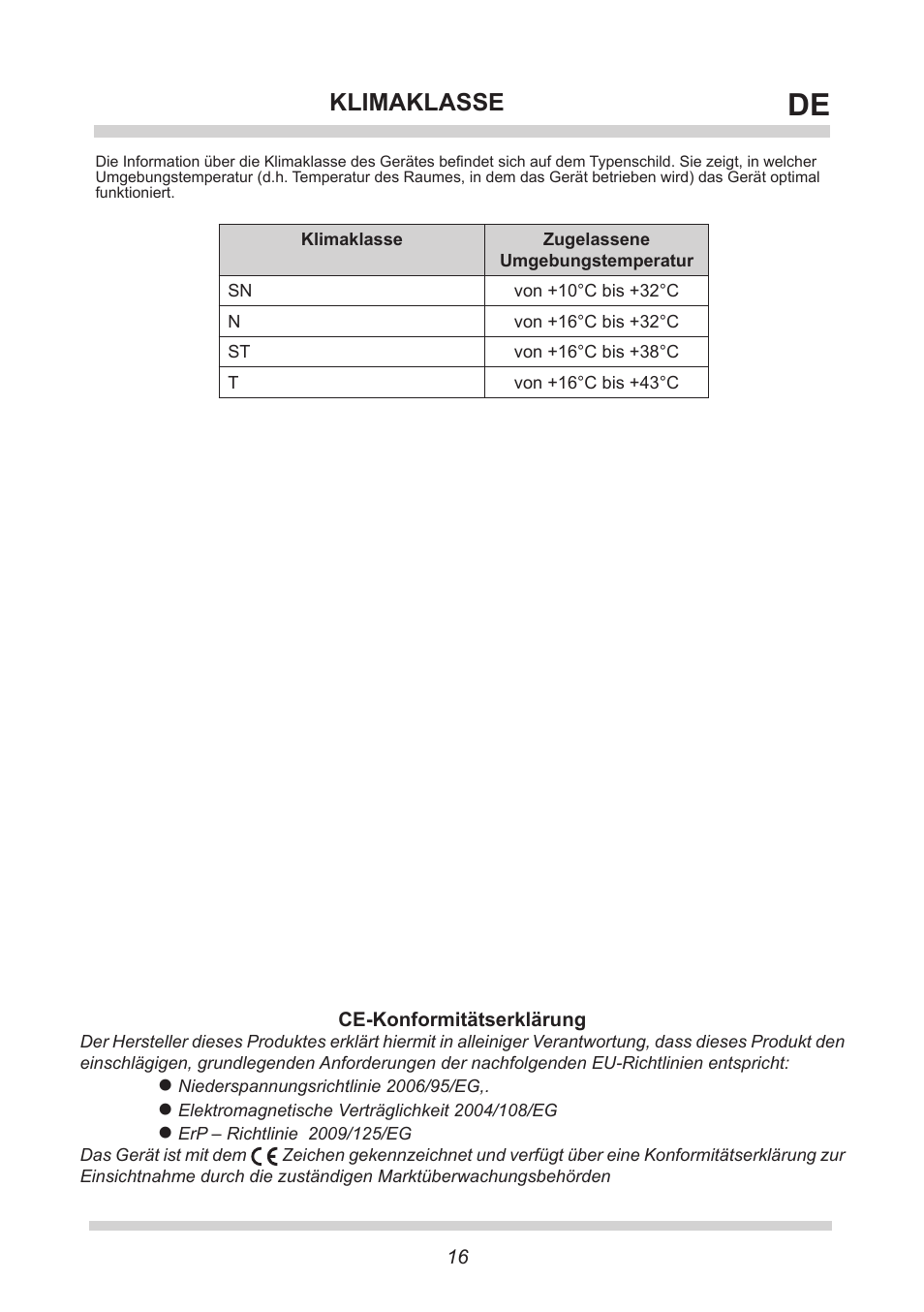 Klimaklasse | AMICA FK265.3 S AA / KGC 15416 Si User Manual | Page 16 / 76