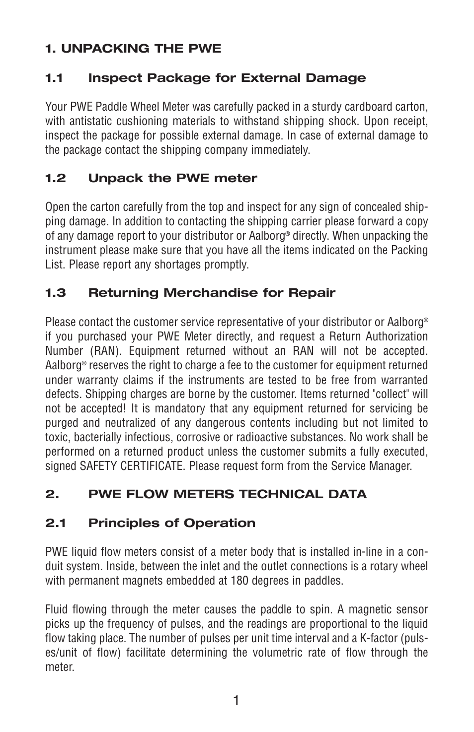 Aalborg PWE Digital User Manual | Page 6 / 83