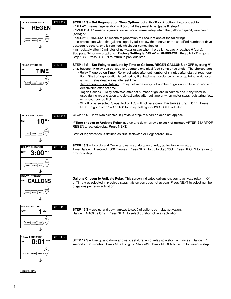 Regen, Time, Gallons | Hellenbrand H-125 Series User Manual | Page 11 / 40
