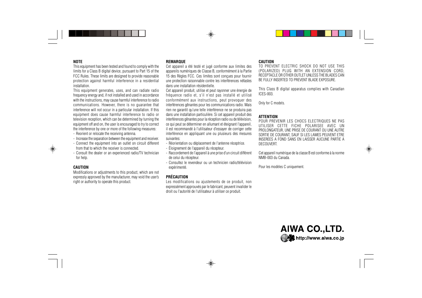 Aiwa XR-EC10 User Manual | Page 16 / 16