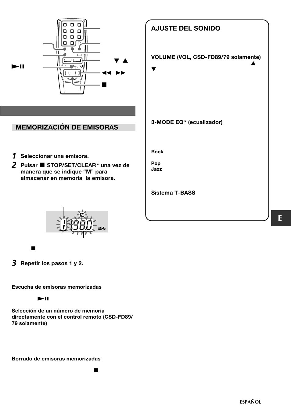 Ajuste del sonido | Aiwa CSD-FD89 User Manual | Page 17 / 32