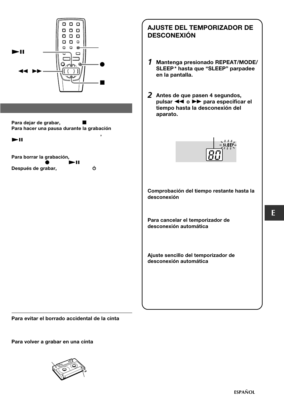 Ajuste del temporizador de desconexión | Aiwa CSD-FD89 User Manual | Page 21 / 32