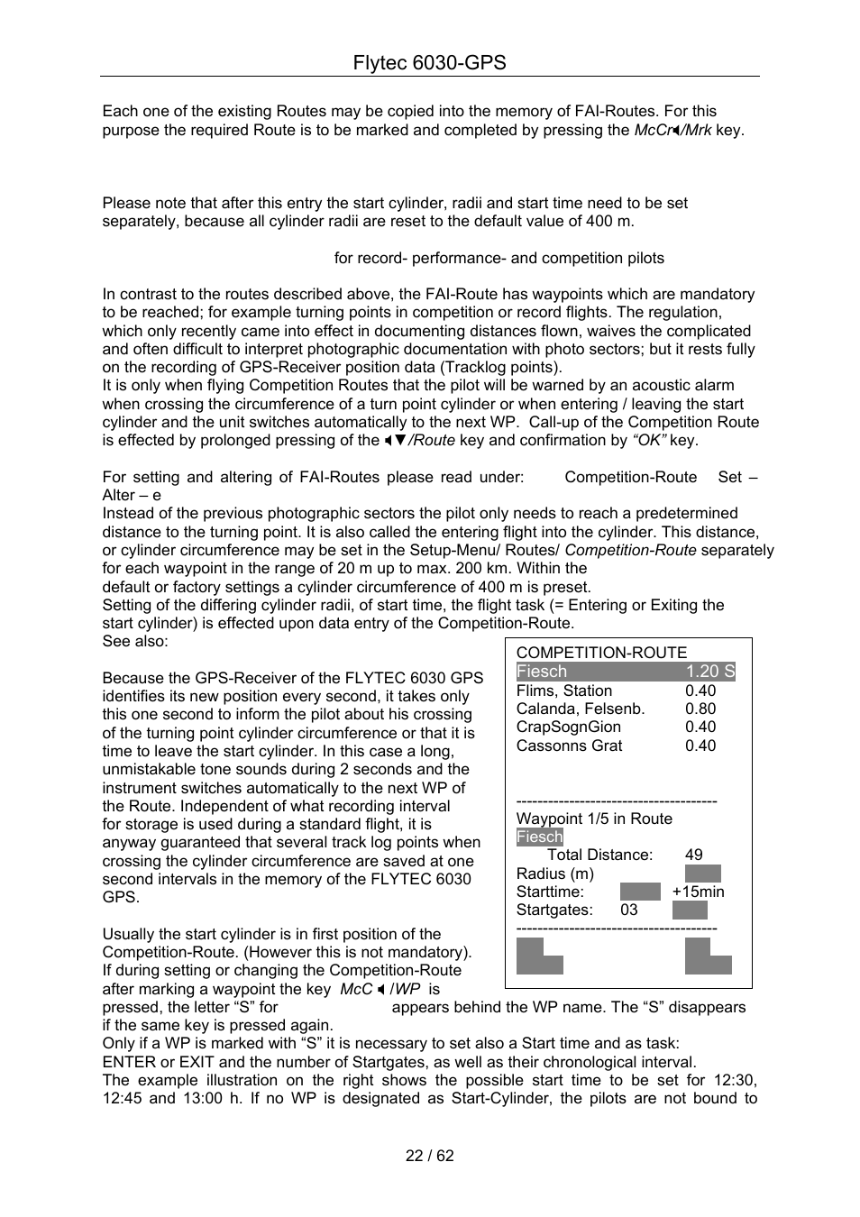 Flytec 6030-gps | Flytec 6030 * User Manual | Page 22 / 62