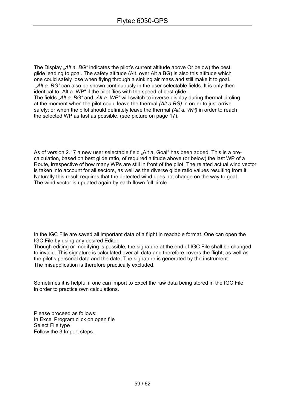 Flytec 6030 * User Manual | Page 59 / 62