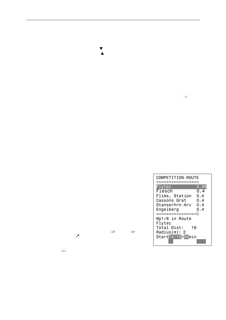 2 competition-route set – alter – delete, 3 distance to waypoint cylinder, Operating manual flytec 6020 | Flytec 6020 * User Manual | Page 27 / 55