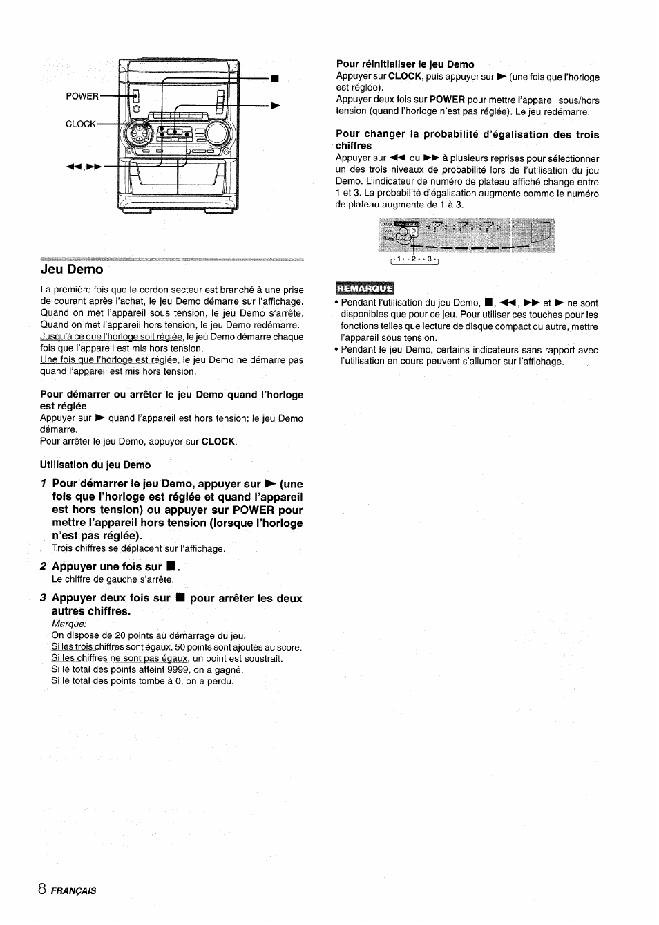 Jeu demo | Aiwa CX NMA545 User Manual | Page 64 / 88