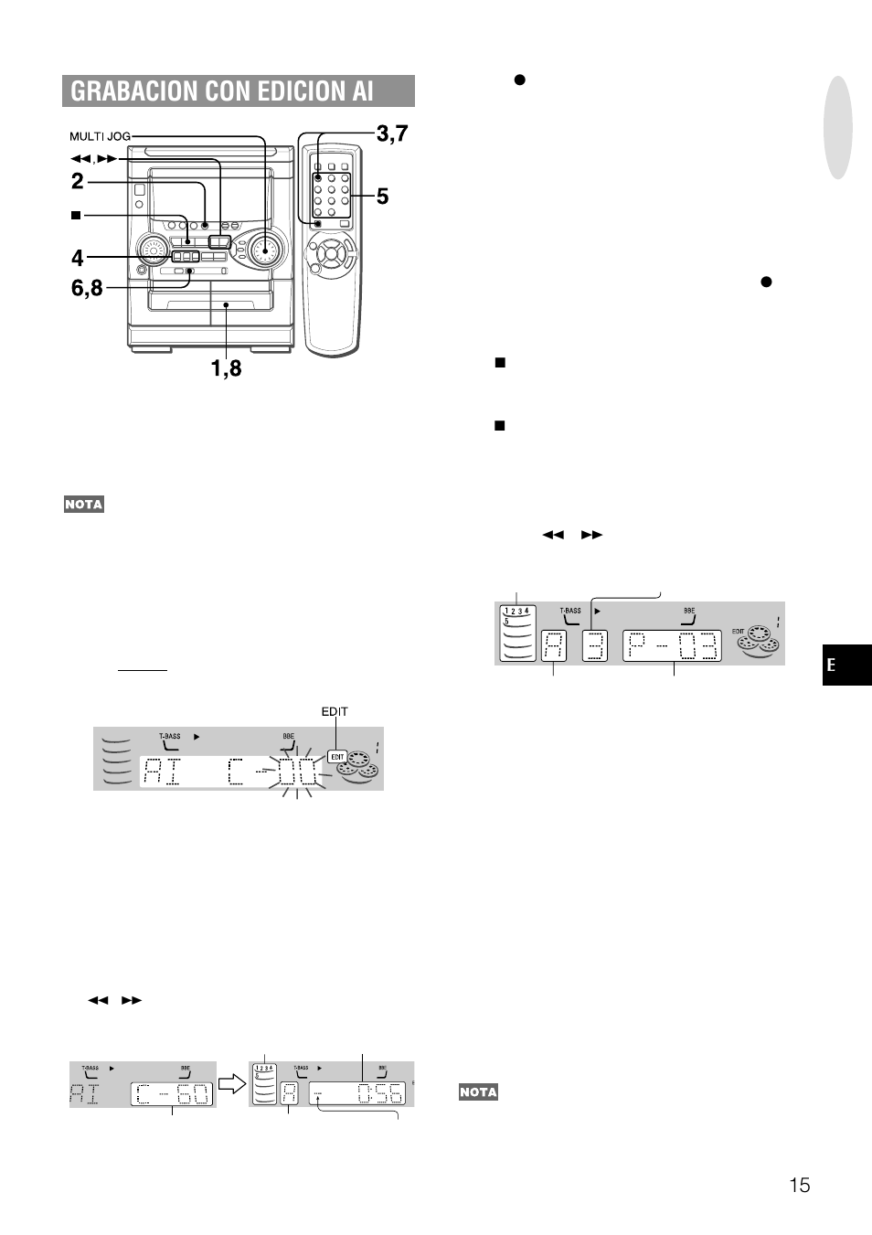 Grabacion con edicion ai | Aiwa NSX-AJ20 User Manual | Page 36 / 62