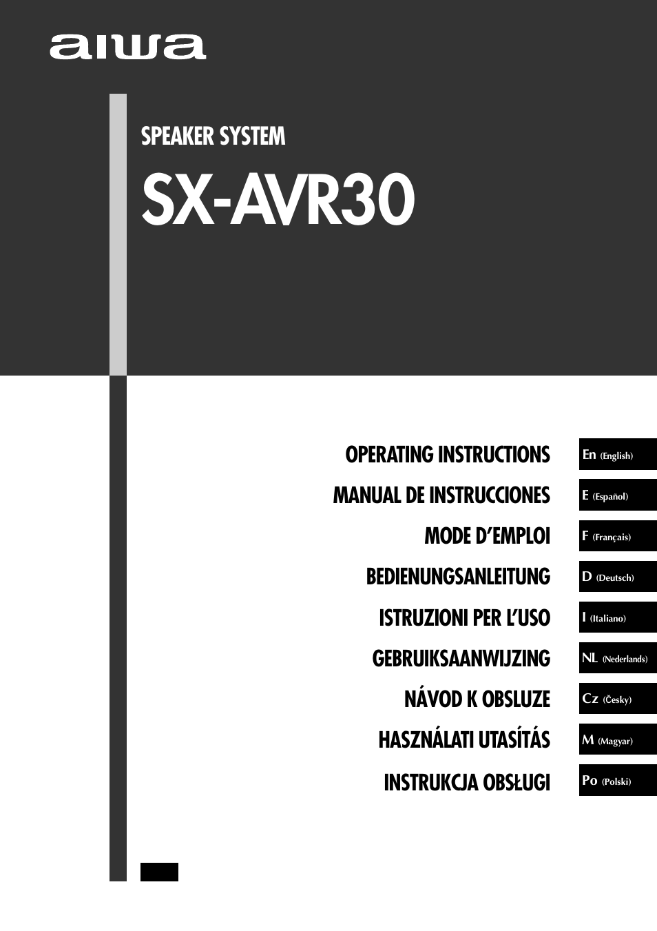 Aiwa SX-AVR30 User Manual | 8 pages