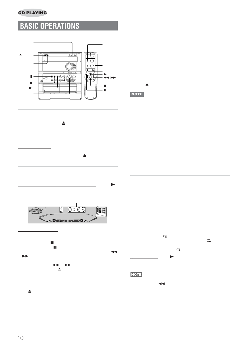 Basic operations, Loading discs, Playing discs | Random/repeat play | Aiwa DINA Z-A60 User Manual | Page 10 / 20