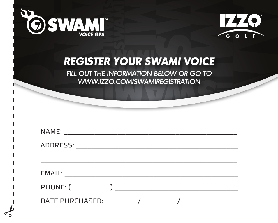 Register your swami voice | Izzo Golf swami-voice-golf-gps User Manual | Page 15 / 16