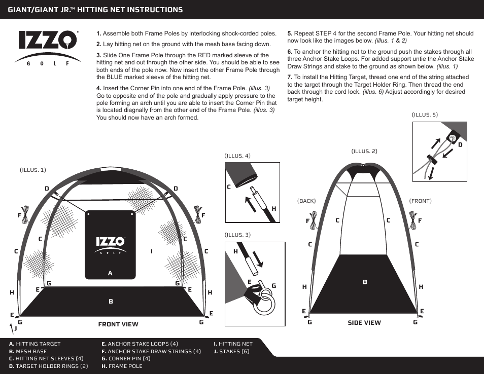 Izzo Golf giant-jr-hitting-net User Manual | 1 page