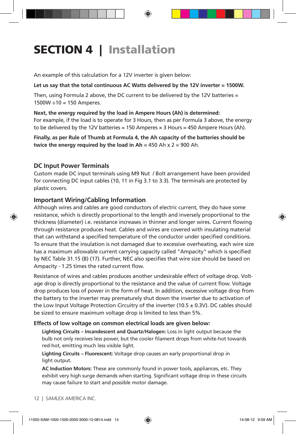 Samlex America SAM-3000-12 User Manual | Page 14 / 32