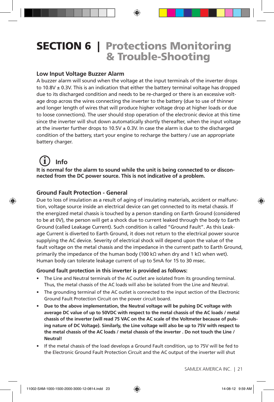 Samlex America SAM-3000-12 User Manual | Page 23 / 32