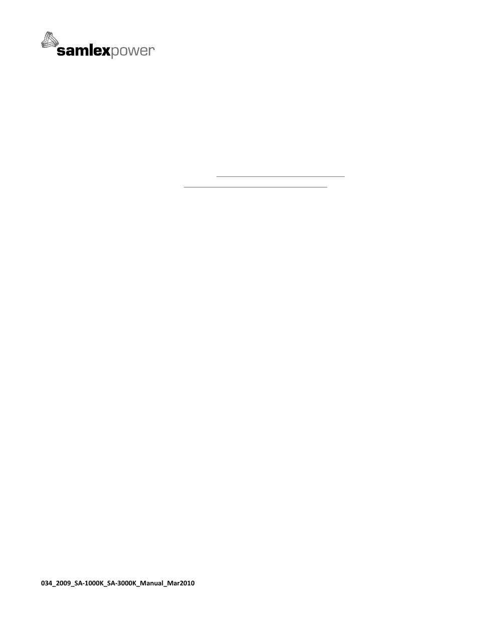 Samlex america inc | Samlex America SA-3000K User Manual | Page 23 / 23