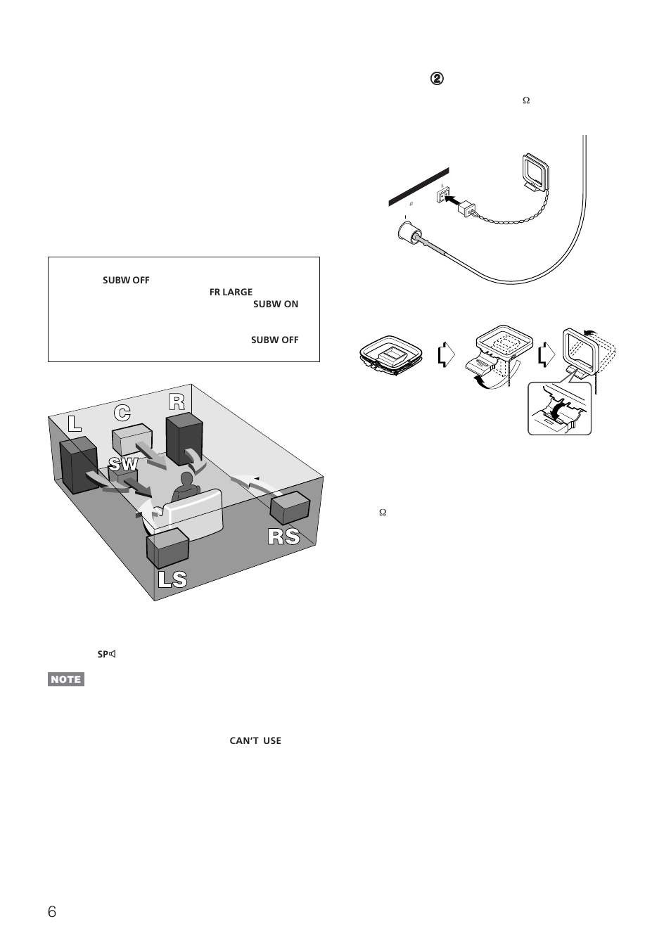 Positioning the speakers | Aiwa AV-NW30 User Manual | Page 6 / 20