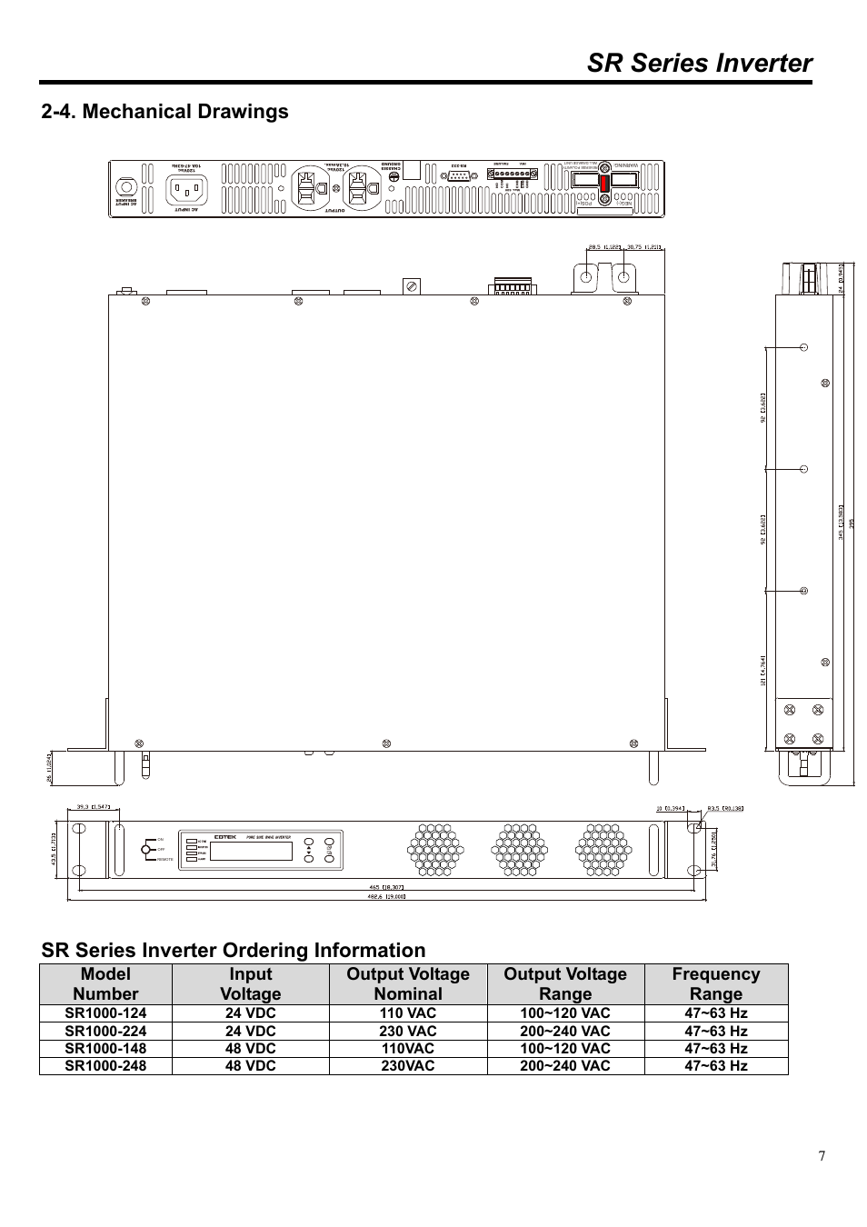 Sr series inverter | Samlex America SR1000-148 User Manual | Page 8 / 37