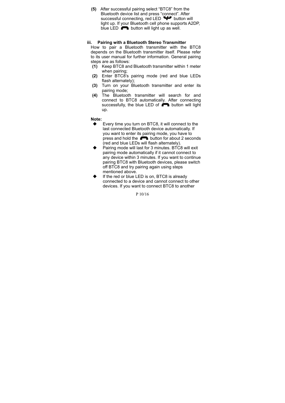 Kinivo BTC8 Bluetooth FM Transmitter User Manual | Page 12 / 18