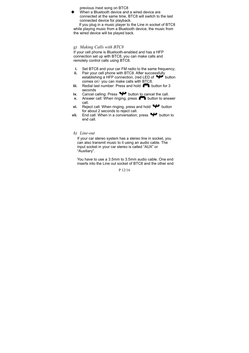 Kinivo BTC8 Bluetooth FM Transmitter User Manual | Page 14 / 18