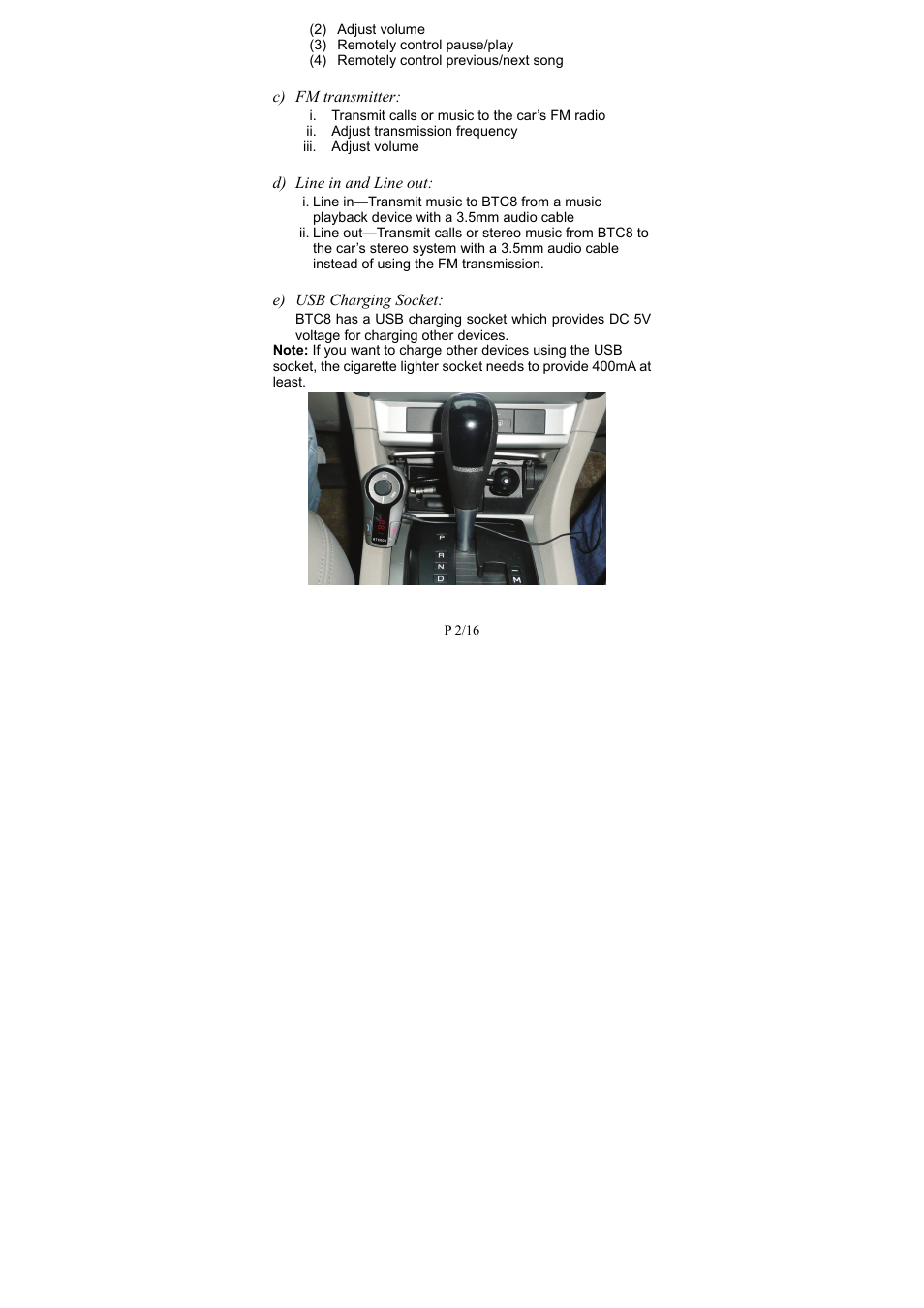 Kinivo BTC8 Bluetooth FM Transmitter User Manual | Page 4 / 18