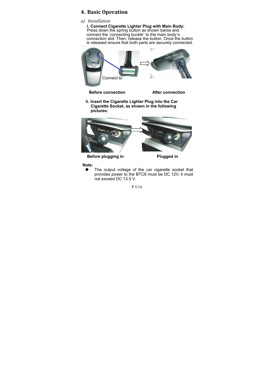 Basic operation | Kinivo BTC8 Bluetooth FM Transmitter User Manual | Page 7 / 18