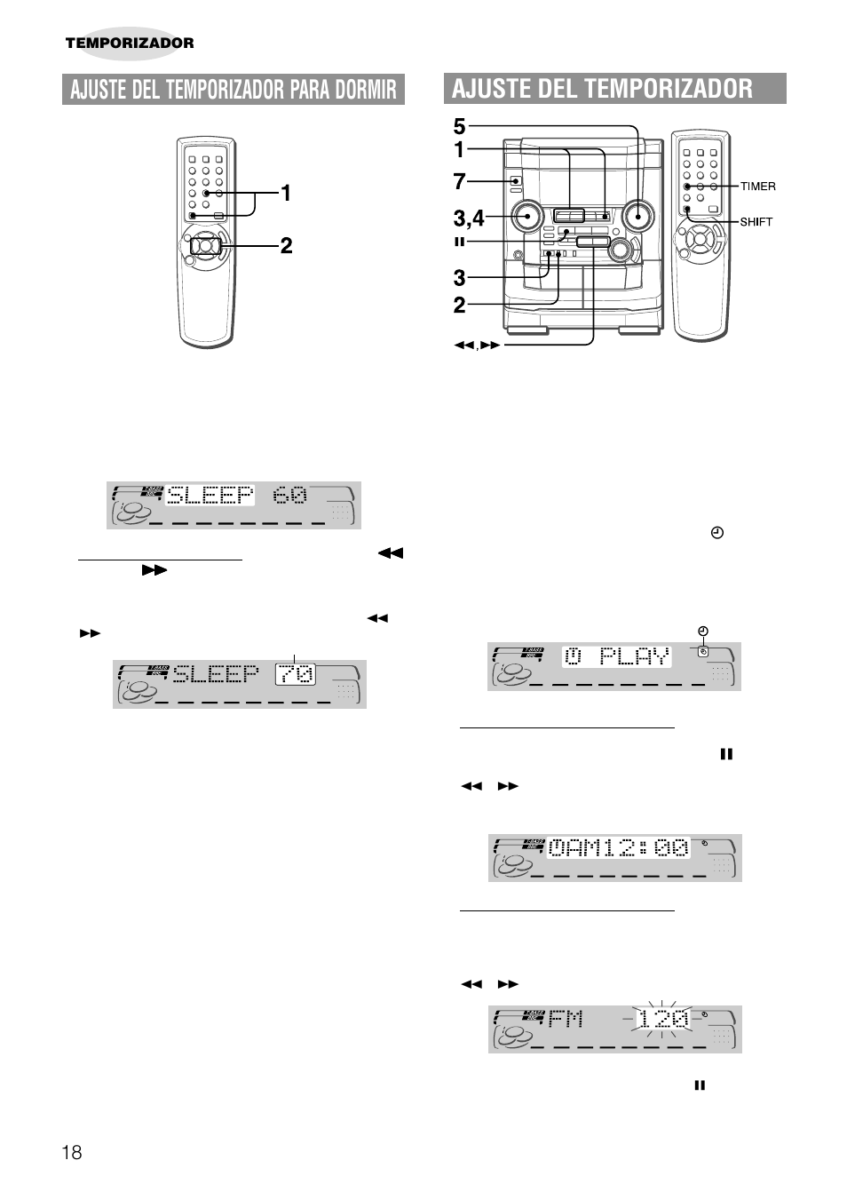 Ajuste del temporizador, Ajuste del temporizador para dormir | Aiwa NSX-AJ50 User Manual | Page 41 / 68