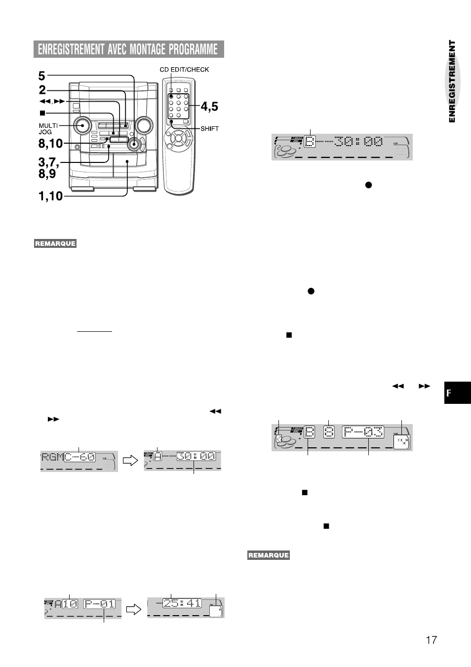 Enregistrement avec montage programme | Aiwa NSX-AJ50 User Manual | Page 62 / 68