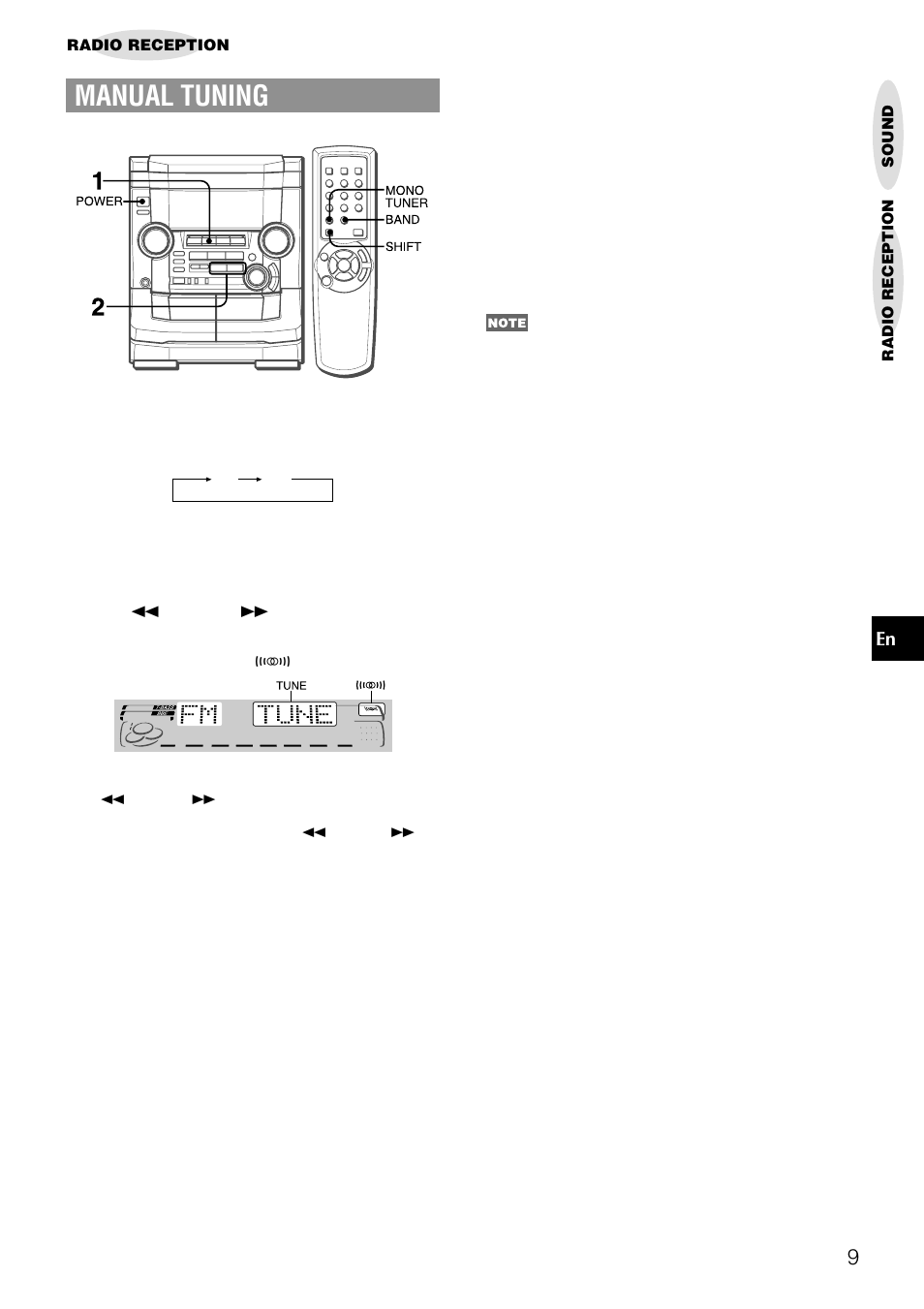 Manual tuning | Aiwa NSX-AJ50 User Manual | Page 9 / 68