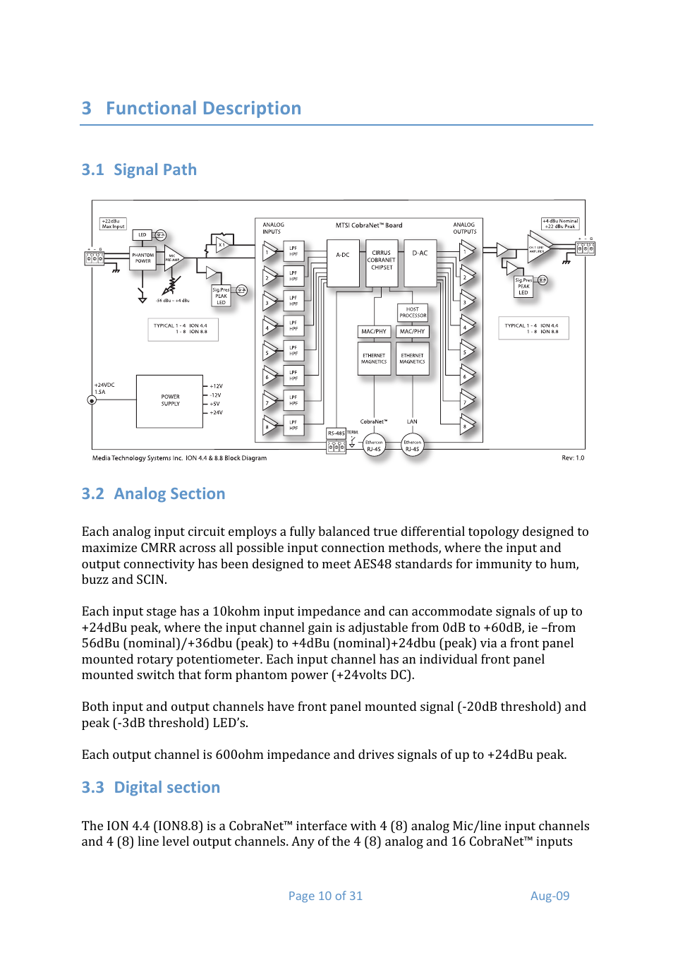 3 functional description | Media Technology Systems ION8.8 User Manual | Page 10 / 31