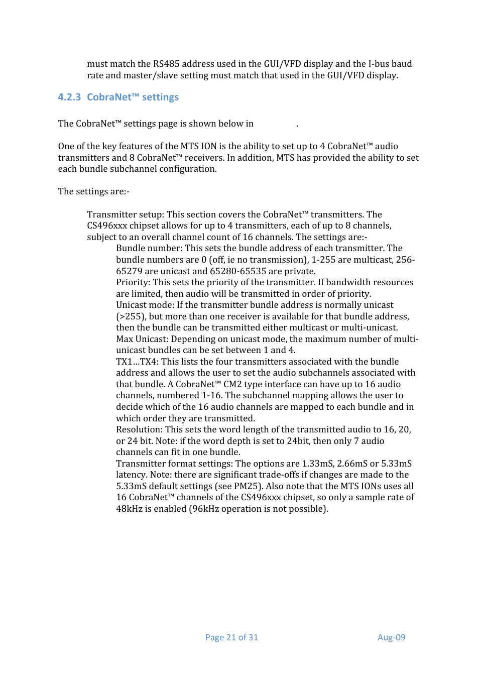 Media Technology Systems ION8.8 User Manual | Page 21 / 31