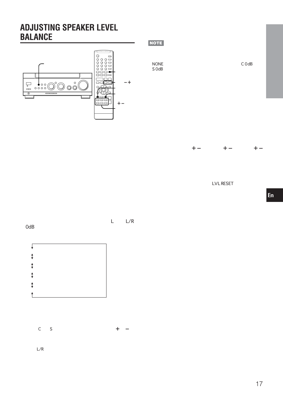 Adjusting speaker level balance, Changing speaker volume temporarily | Aiwa AV-NW50 User Manual | Page 17 / 22