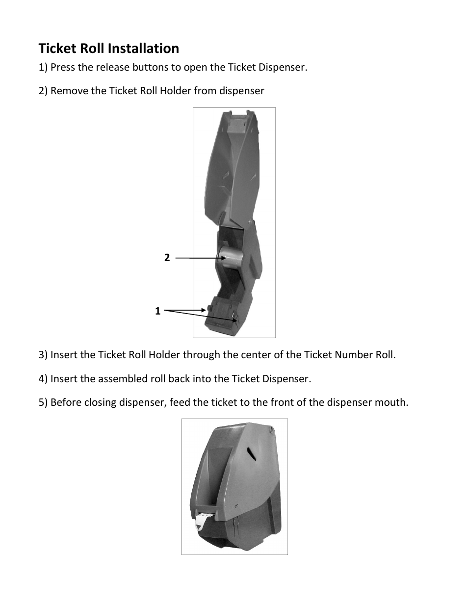 Ticket roll installation | Pro-Lite DIGI-Q User Manual | Page 4 / 7