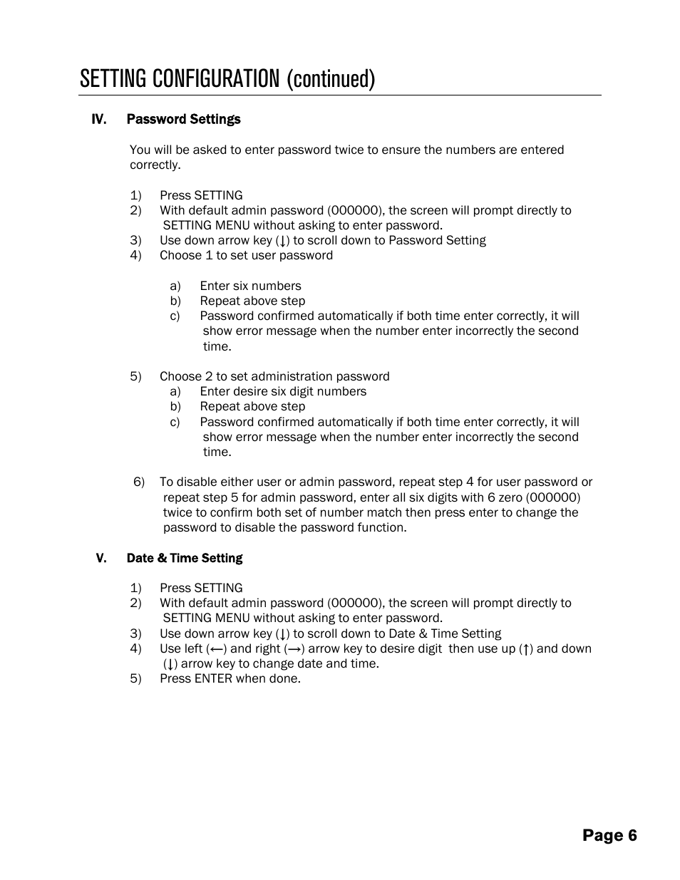 Setting configuration (continued), Page 6 | Pro-Lite Gas Pricers User Manual | Page 8 / 12