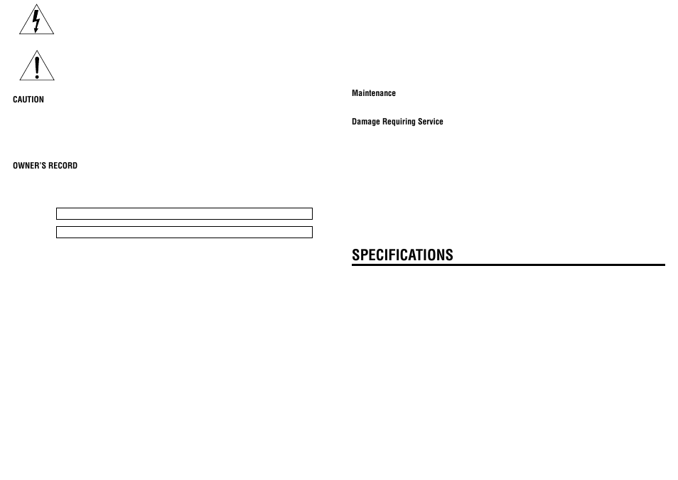 Specifications | Aiwa FR-C300 User Manual | Page 2 / 4