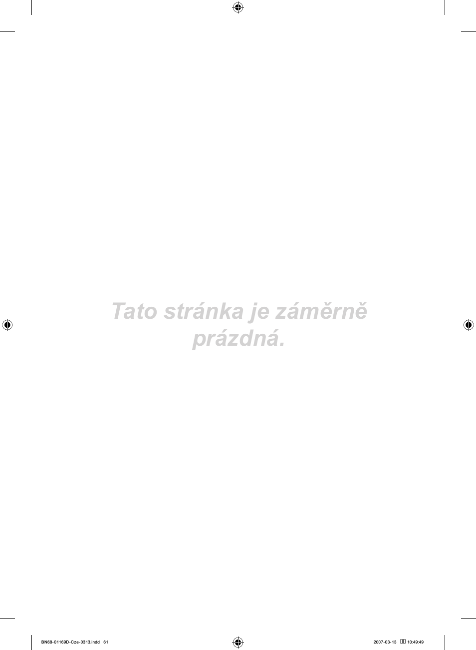 Tato stránka je záměrně prázdná | Samsung LE40R88BD User Manual | Page 435 / 560