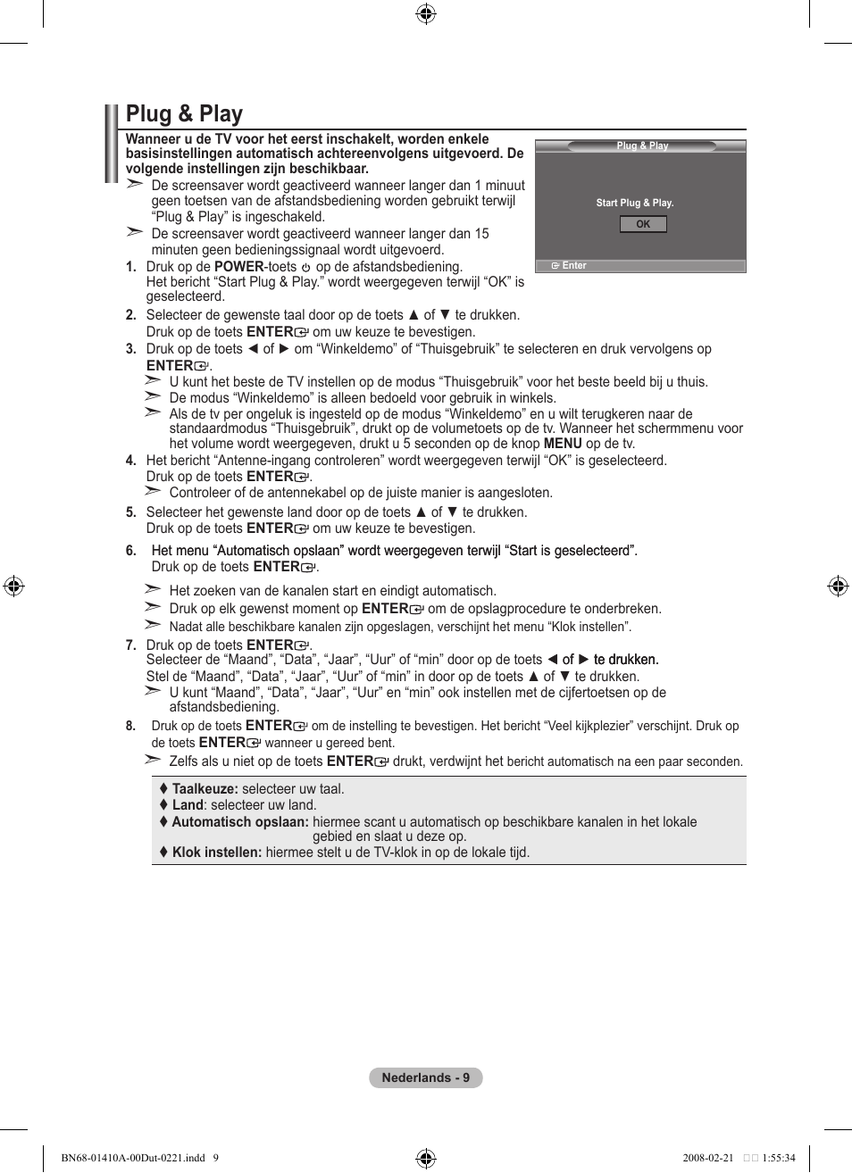 Plug & play | Samsung LE46A551P2R User Manual | Page 167 / 629